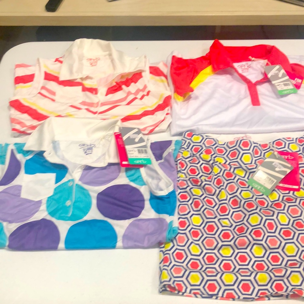 PGA Store NWT 3 tops & 1 skirt Garb Girls Golf set 11-12